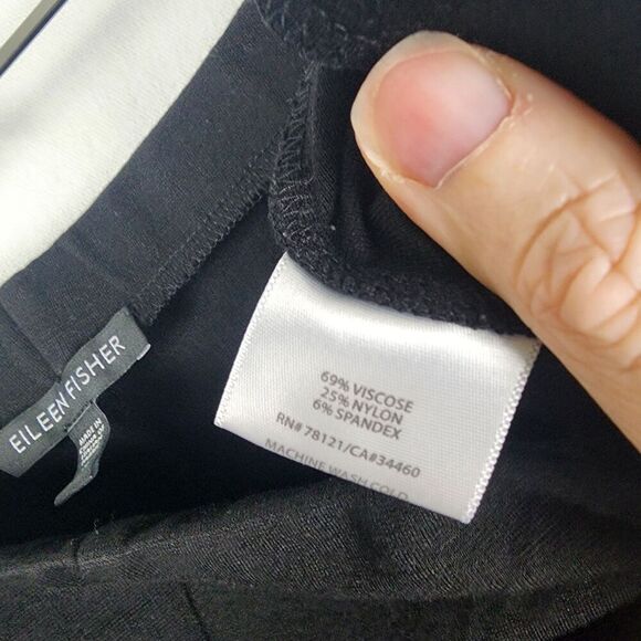Eileen Fisher Black Pull On Wideleg Pants Size Medium Minimalist Neutral Classic - Picture 6 of 6